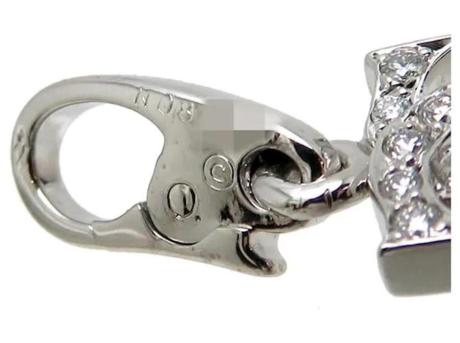 Charm de diamante Cartier 2C para damas en oro blanco de 18K 