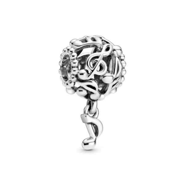 Charm Plata de ley Filigrana Notas de Musica