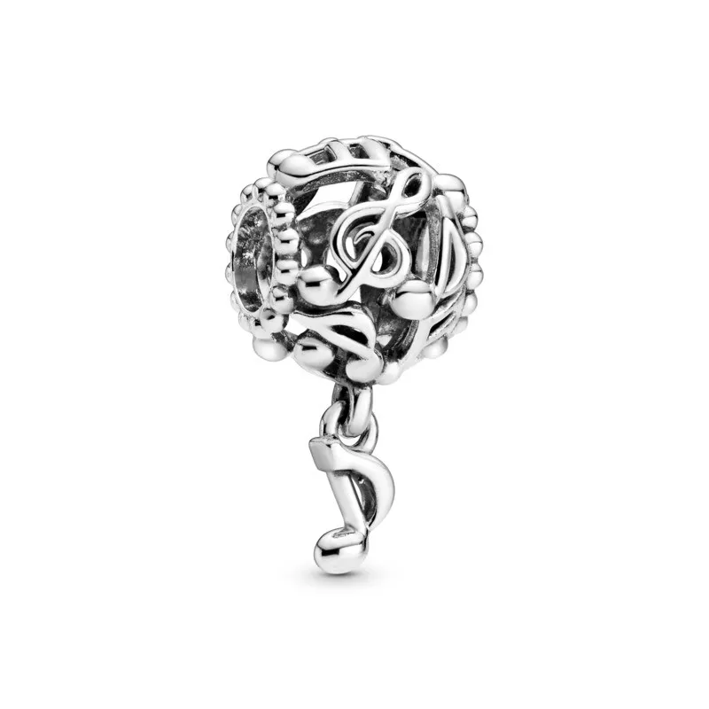 Charm Plata de ley Filigrana Notas de Musica