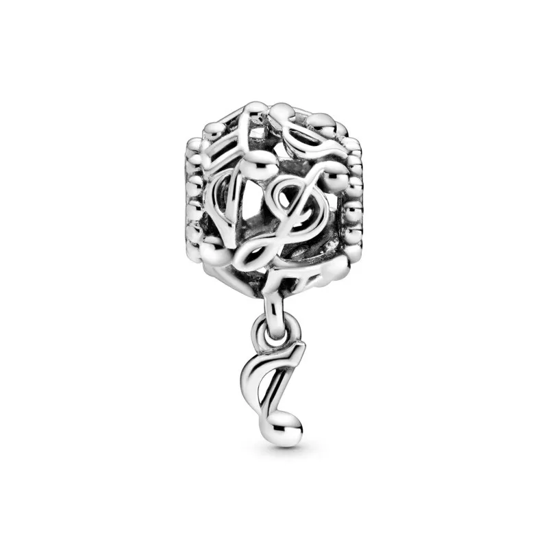 Charm Plata de ley Filigrana Notas de Musica