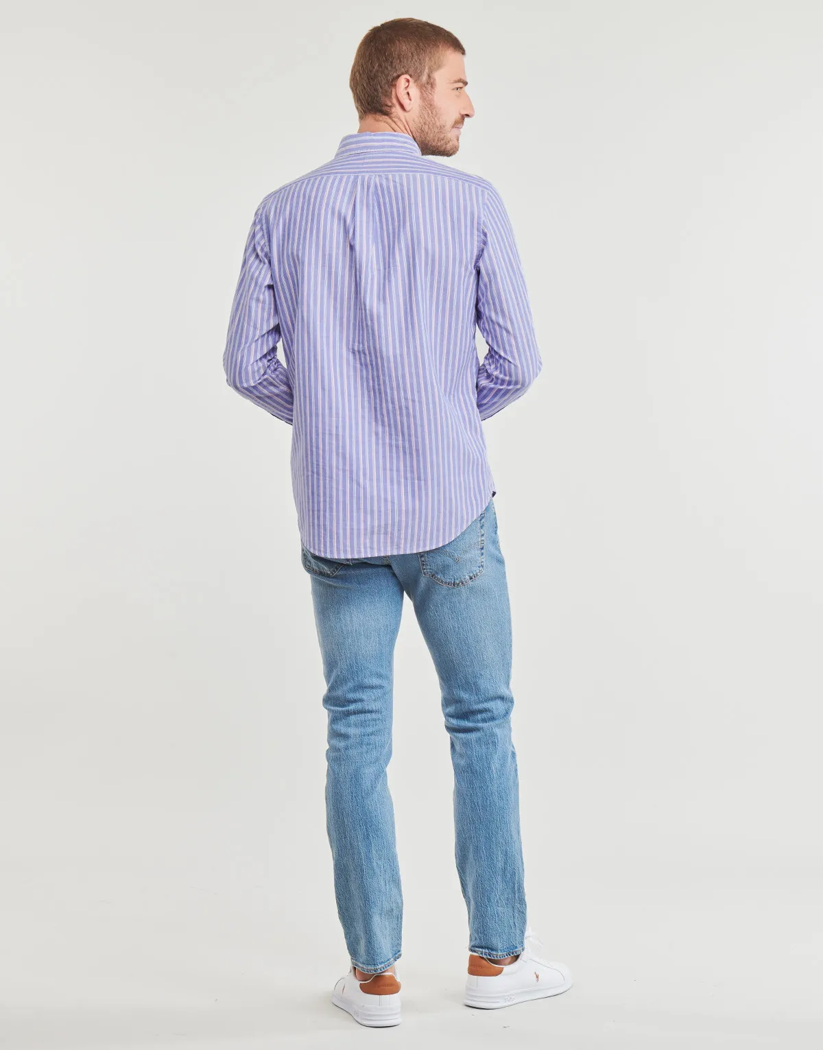 CHEMISE COUPE DROITE EN OXFORD RAYEE