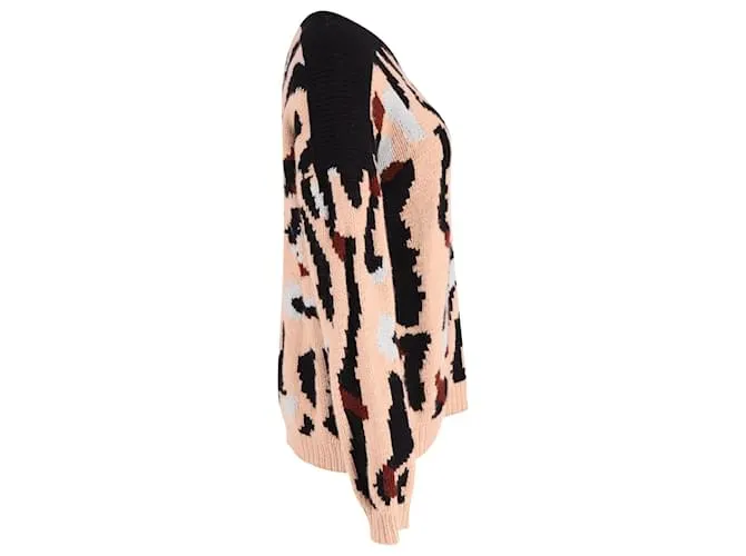 Chloé Suéter de punto grueso con estampado de Chloe en cachemir multicolor Impresión de pitón 
