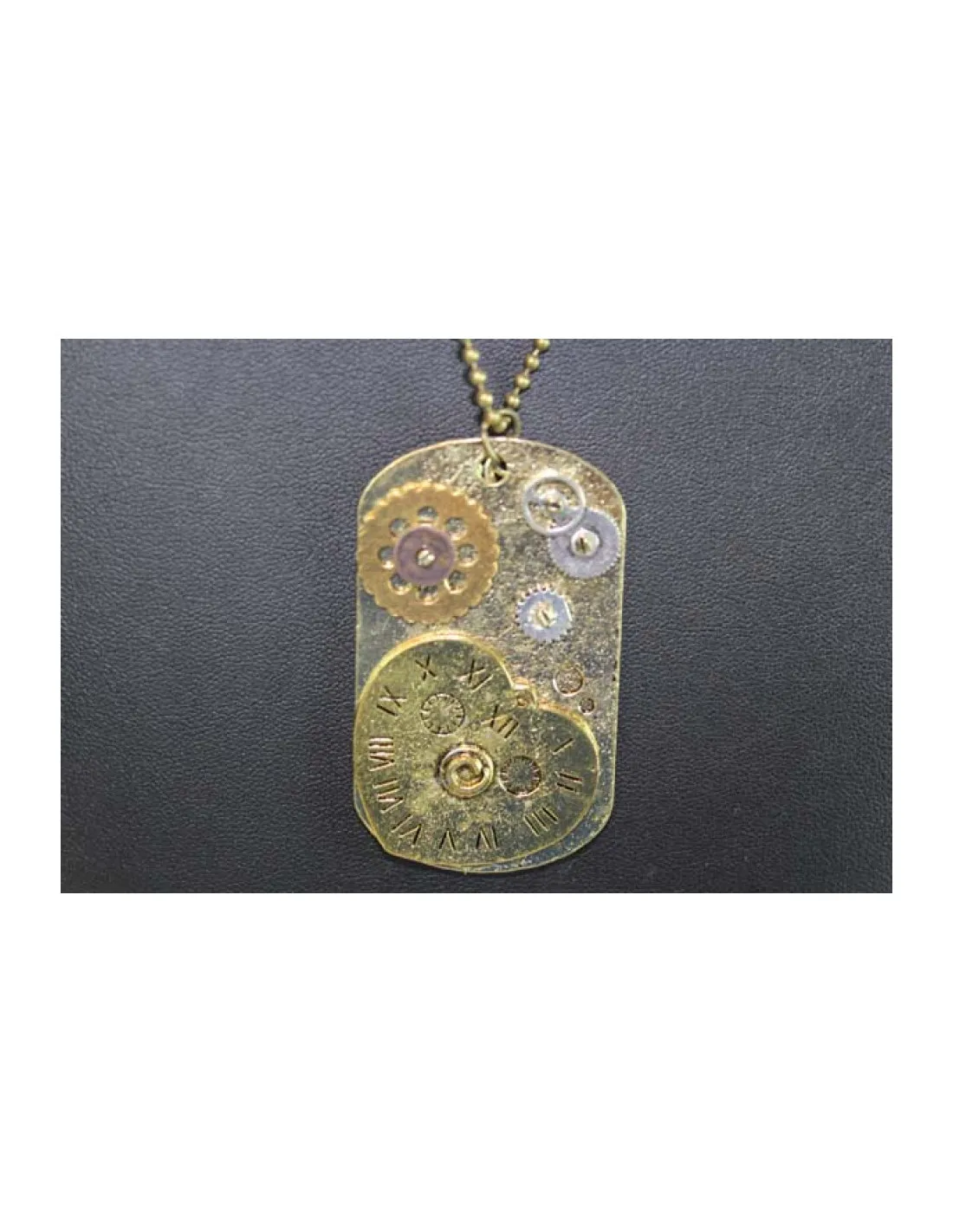 Colgante Steampunk Reloj de Corazones, con cadena