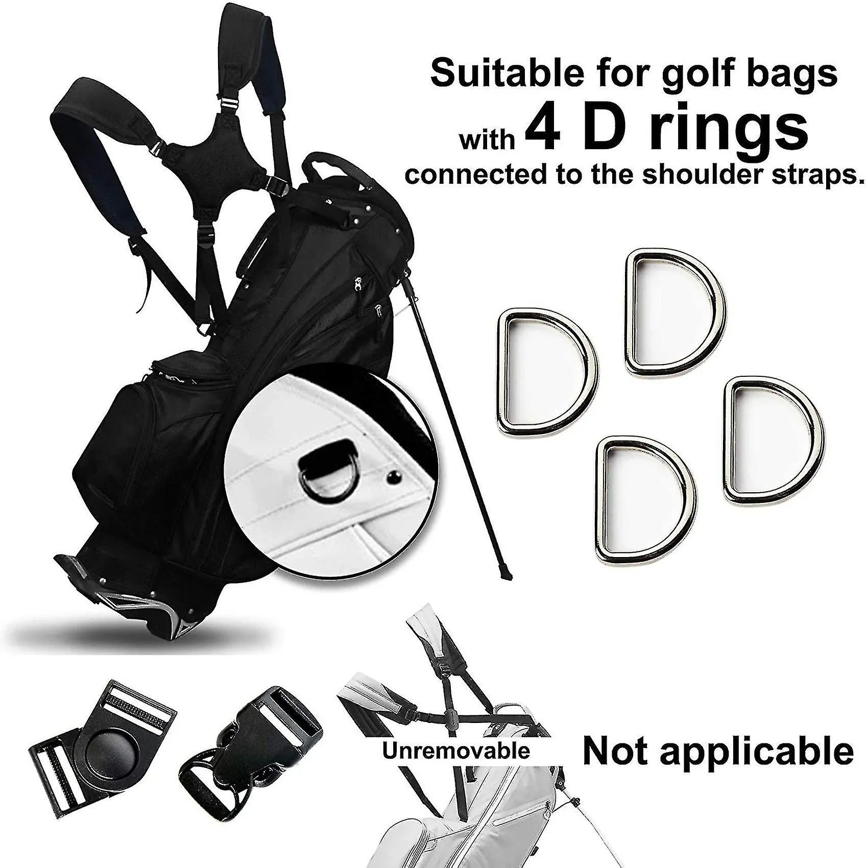 Correa de hombro de golf portátil Correa de bolso de golf Correa de hombro confort