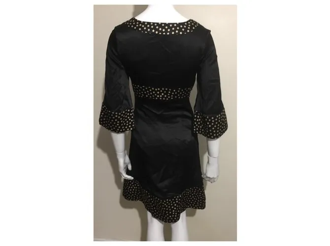 Diane Von Furstenberg Vestido reedición vintage de DvF con lunares Negro Beige 