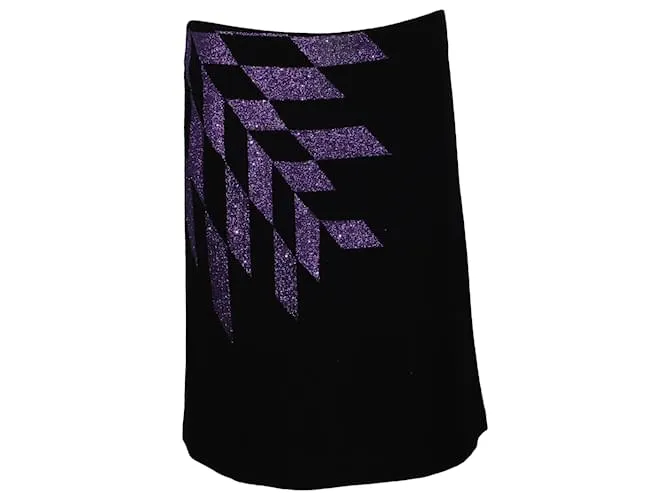 Falda evasé Versus Versace en lana negra 