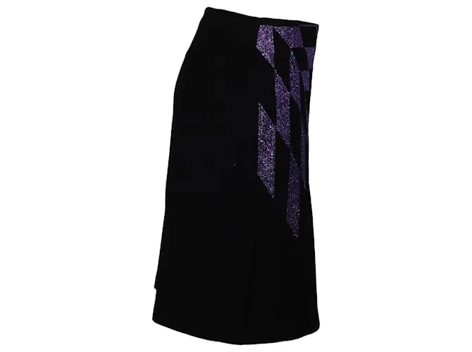 Falda evasé Versus Versace en lana negra 