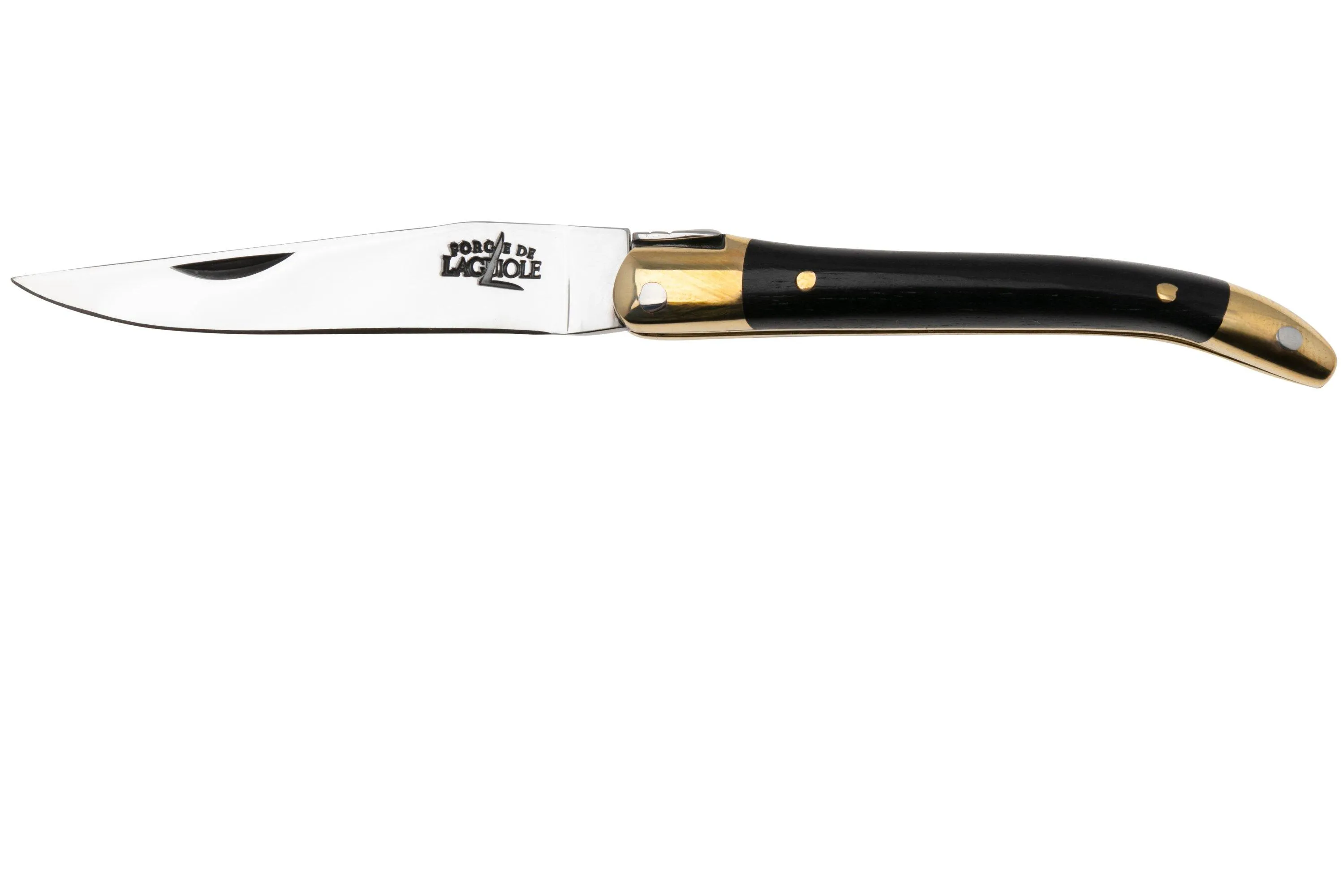 Forge de Laguiole LA127EB Ebony Wood, pulida, navaja Laguiole, 7 cm