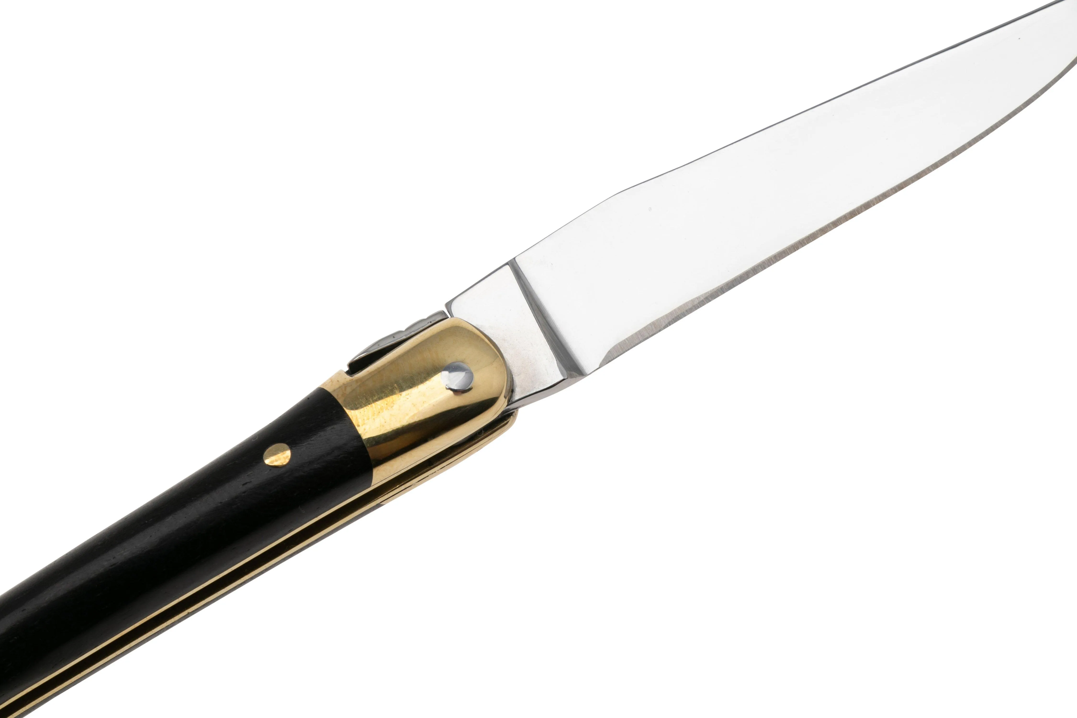 Forge de Laguiole LA127EB Ebony Wood, pulida, navaja Laguiole, 7 cm