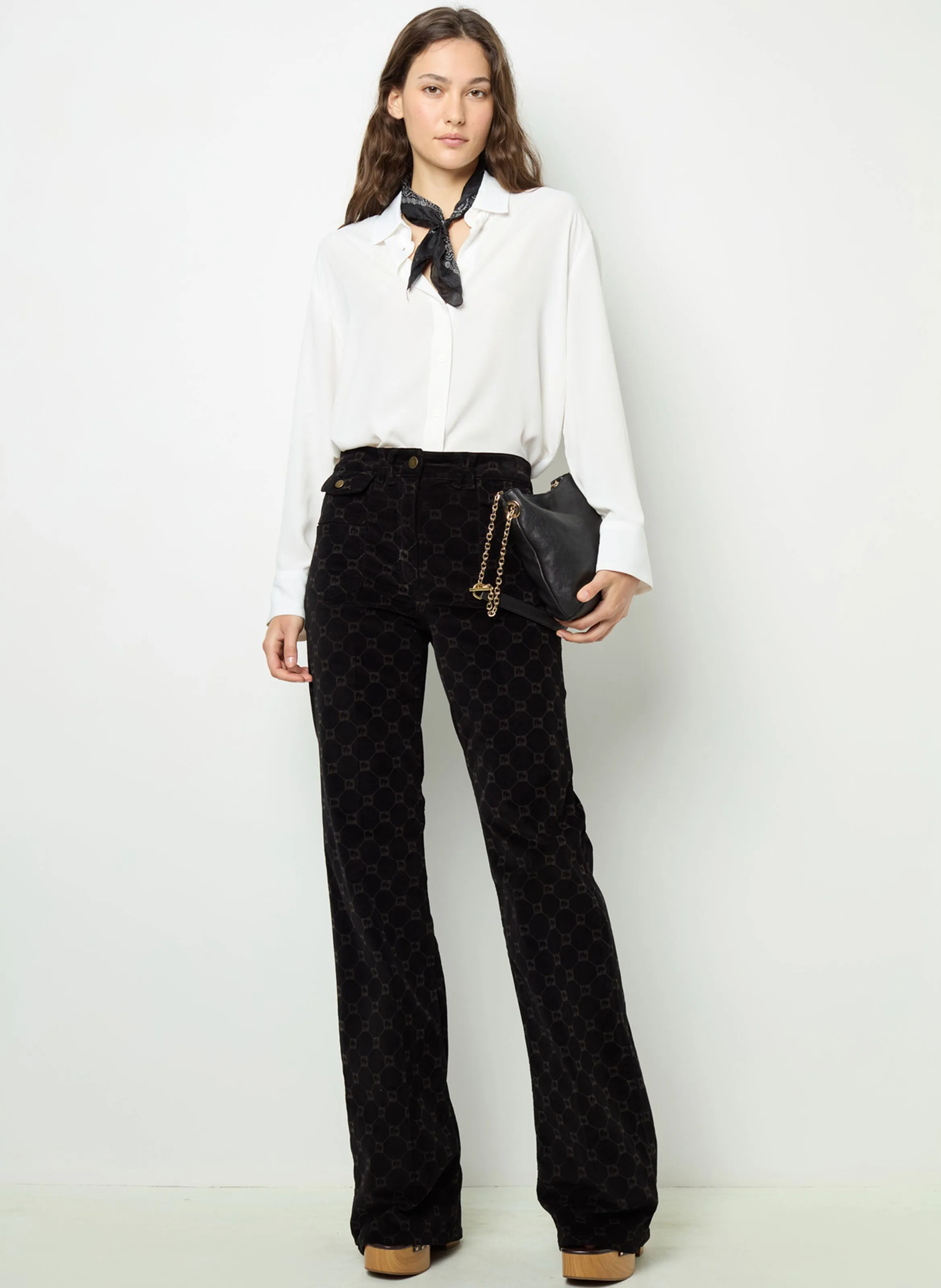 GERARD DAREL ANNA  PANTALóN FLARE DE MEZCLA DE ALGODóN EN NEGRO
