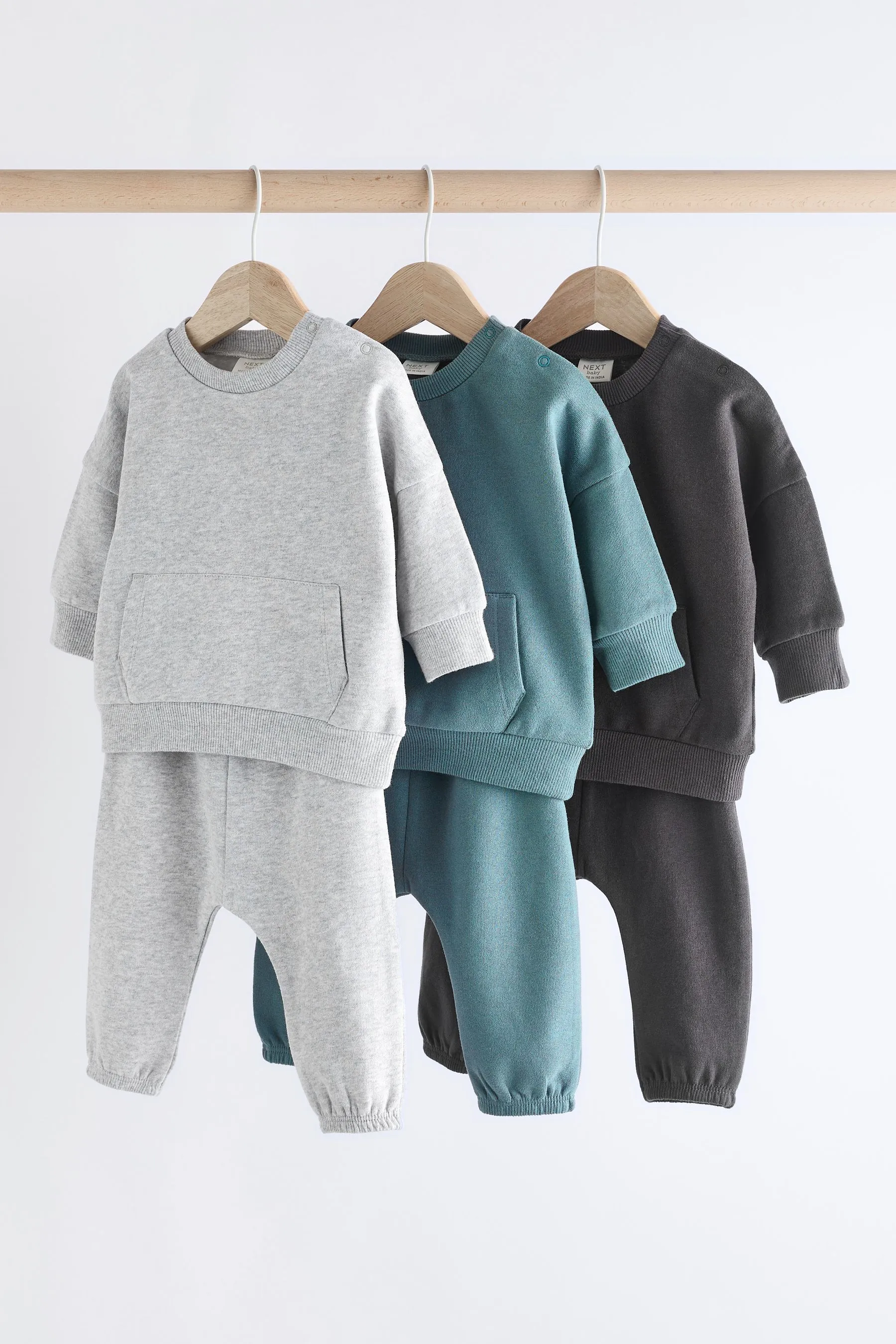 GRIS/AZUL  BABY SWEATSHIRT AND JOGGERS SET 6 PACK