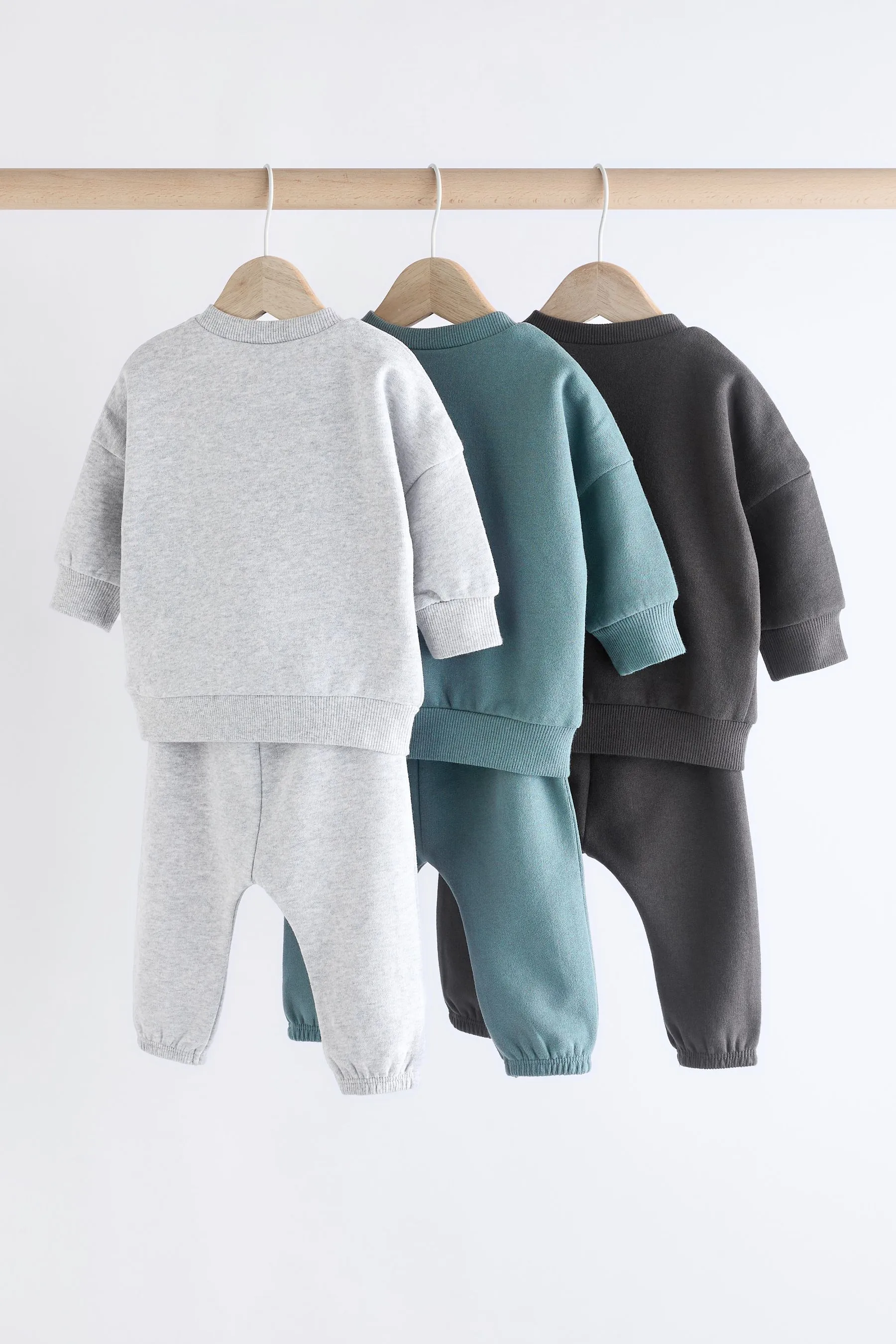 GRIS/AZUL  BABY SWEATSHIRT AND JOGGERS SET 6 PACK
