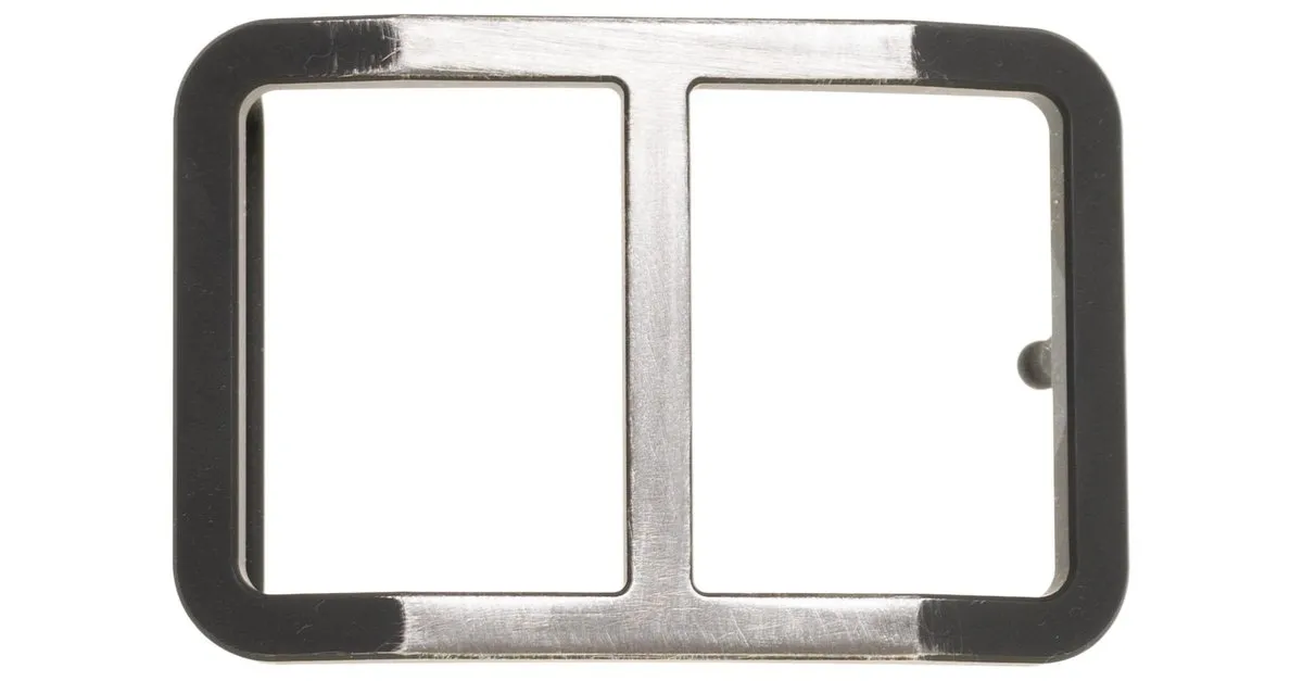 Hebilla de cinturón Hermès Trotteur 38mm en metal plateado PVD negro mate y acero inoxidable cepillado Plata 