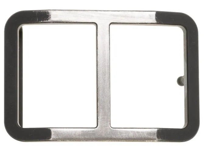 Hebilla de cinturón Hermès Trotteur 38mm en metal plateado PVD negro mate y acero inoxidable cepillado Plata 