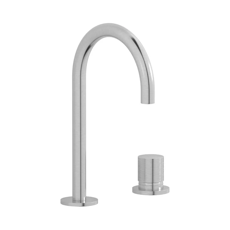 IB RUBINETTERIE VINILE MEZCLADOR LAVABO 2 AGUJEROS NÍQUEL CEPILLADO