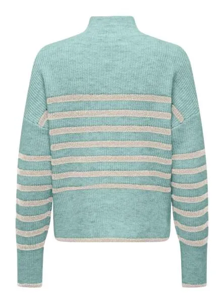 Jersey Only Fridi Azul Listas Beige Para Mujer