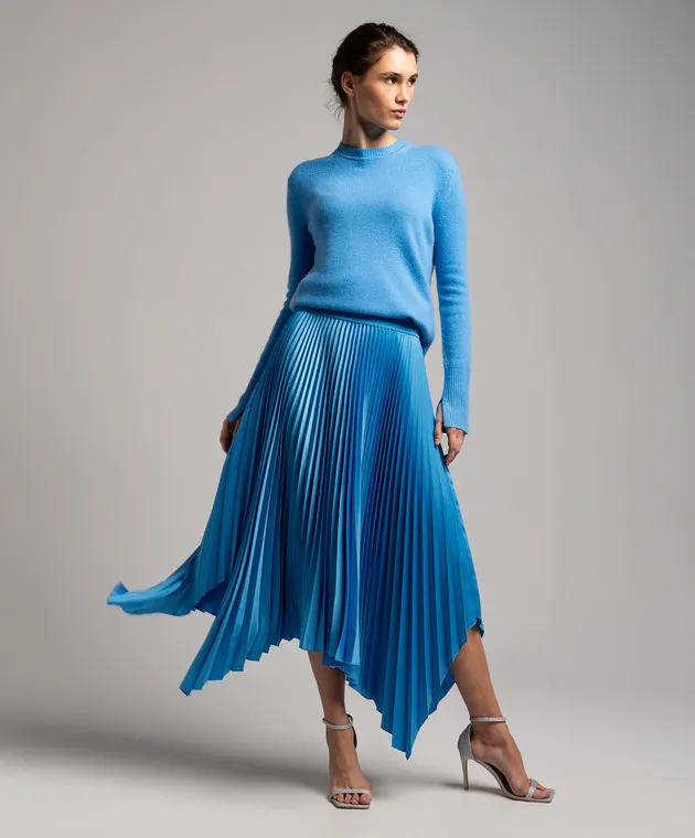 JOSEPH Ade blue pleated skirt