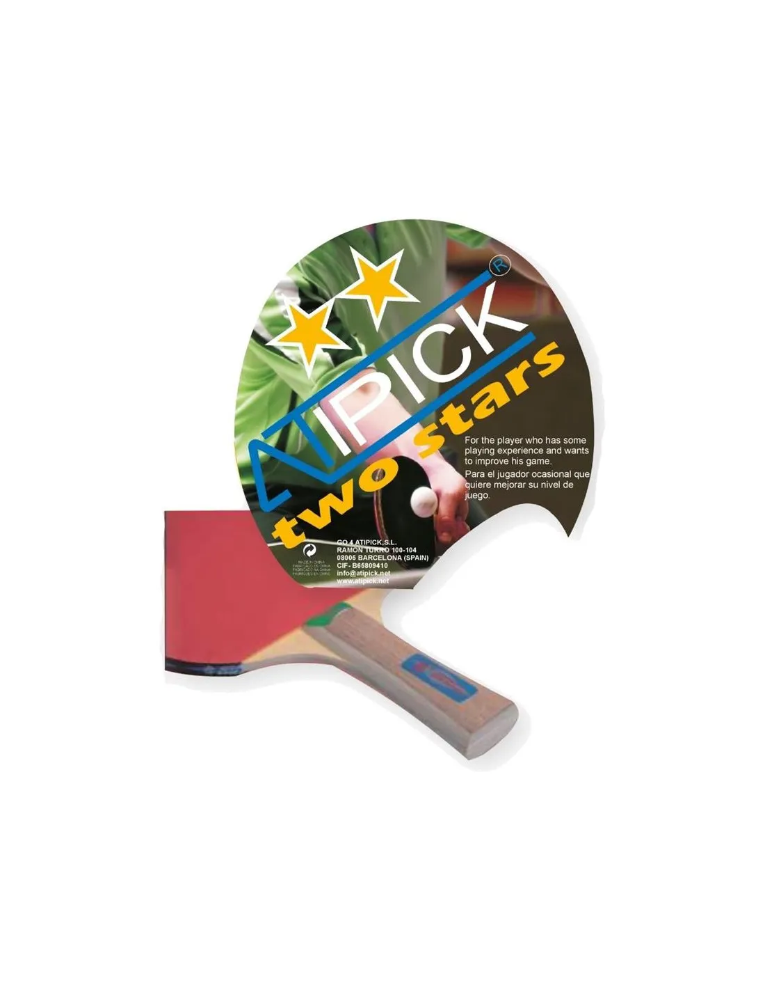 JUEGO PINGPONG ATIPICK 2 PALAS ** + 3 PELOTAS, EN BLISTER