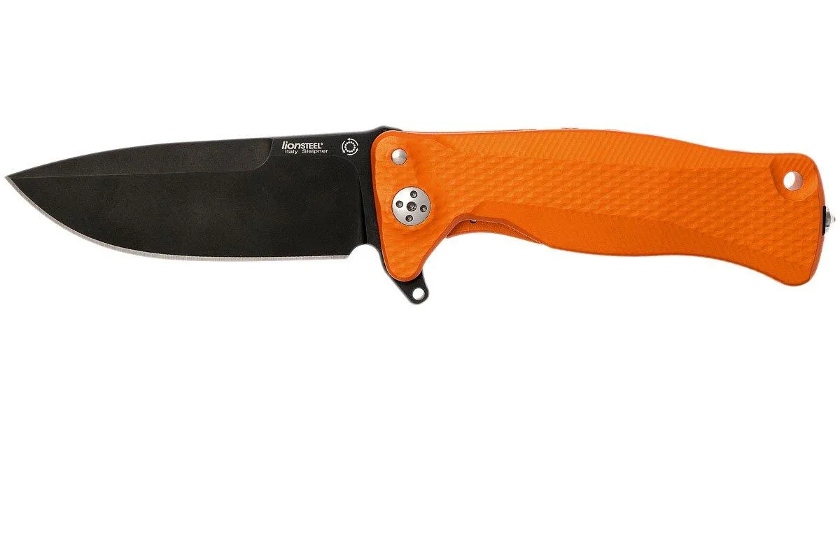 LionSteel SR11 Aluminum Orange, Black blade, SR11 A OB navaja