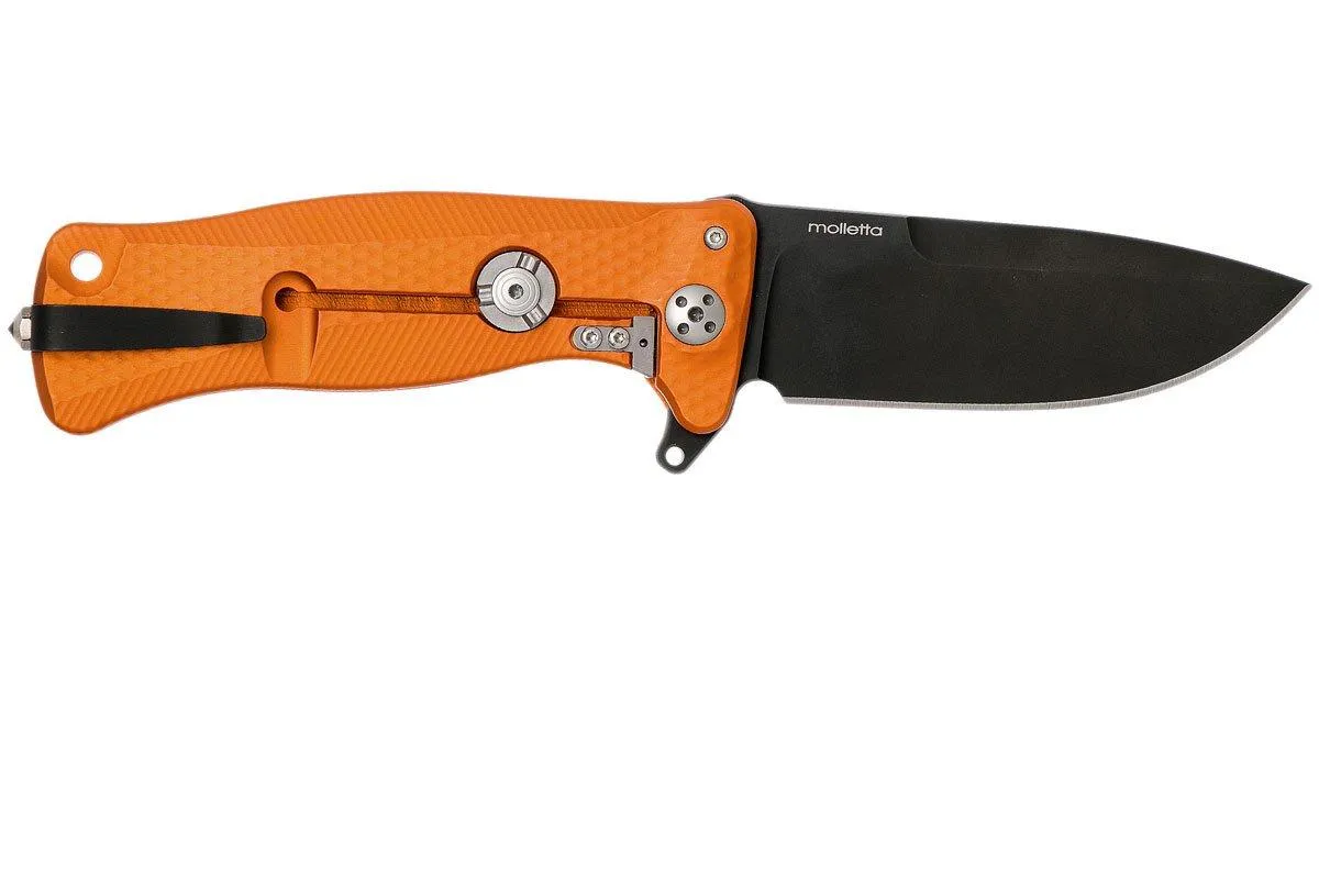 LionSteel SR11 Aluminum Orange, Black blade, SR11 A OB navaja