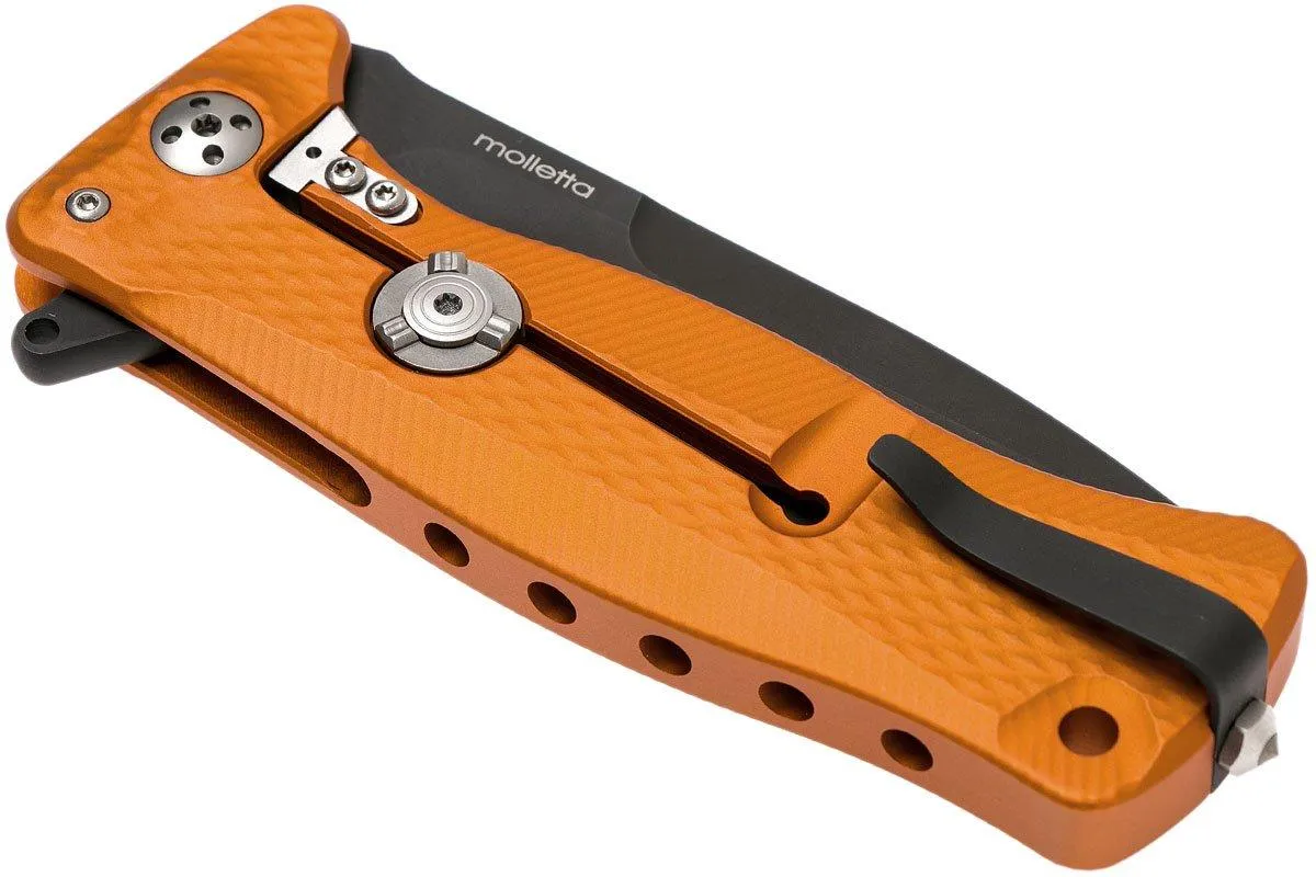 LionSteel SR11 Aluminum Orange, Black blade, SR11 A OB navaja
