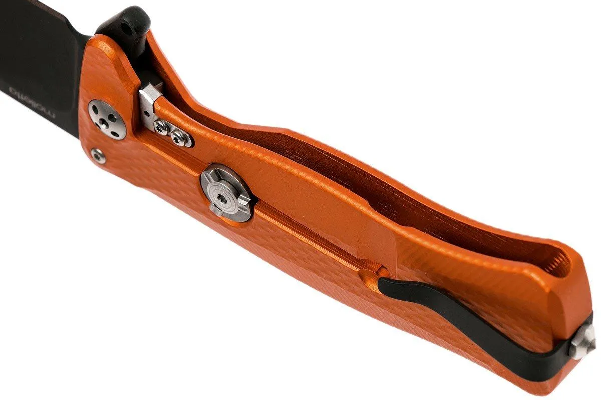 LionSteel SR11 Aluminum Orange, Black blade, SR11 A OB navaja