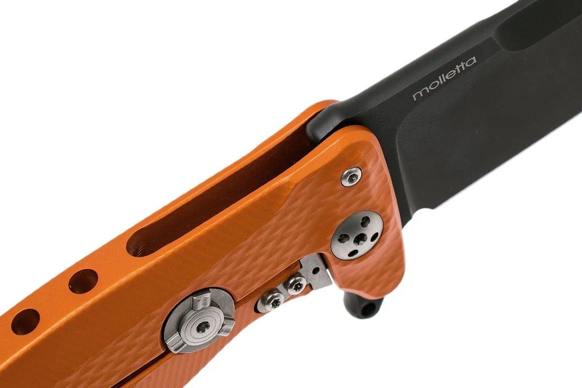 LionSteel SR11 Aluminum Orange, Black blade, SR11 A OB navaja