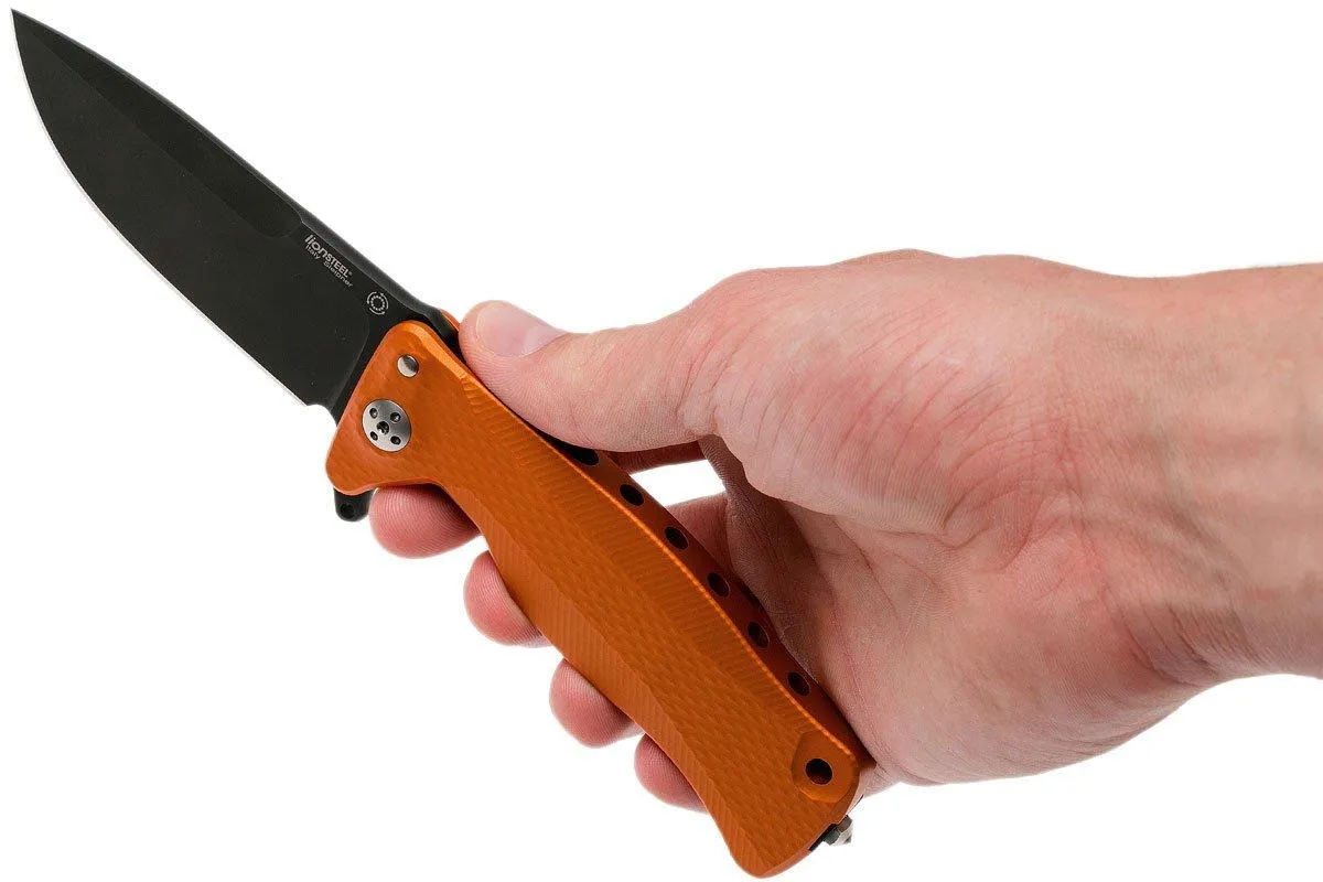 LionSteel SR11 Aluminum Orange, Black blade, SR11 A OB navaja