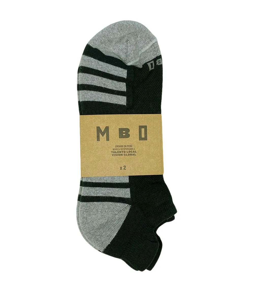 MEDIAS DEPORTIVAS CON DISEO PACK X2 NEGRO