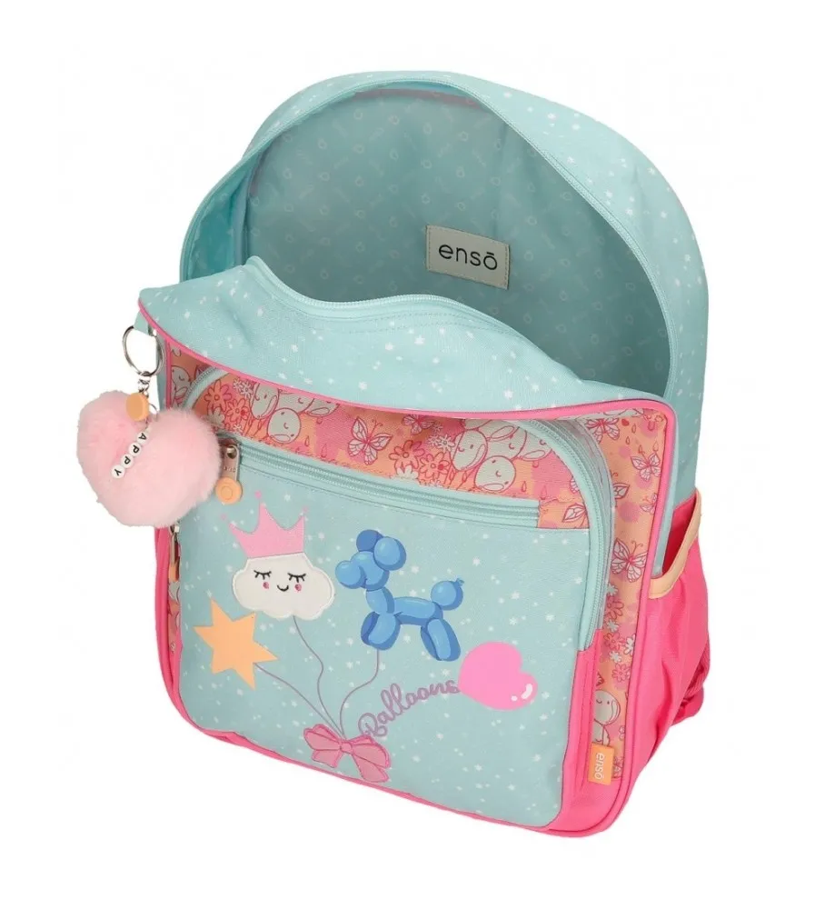 Mochila escolar Ballons 38 cm turquesa