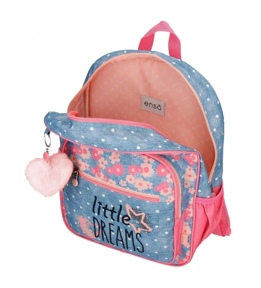 Mochila escolar Little Dreams 38 cm adaptable rosa