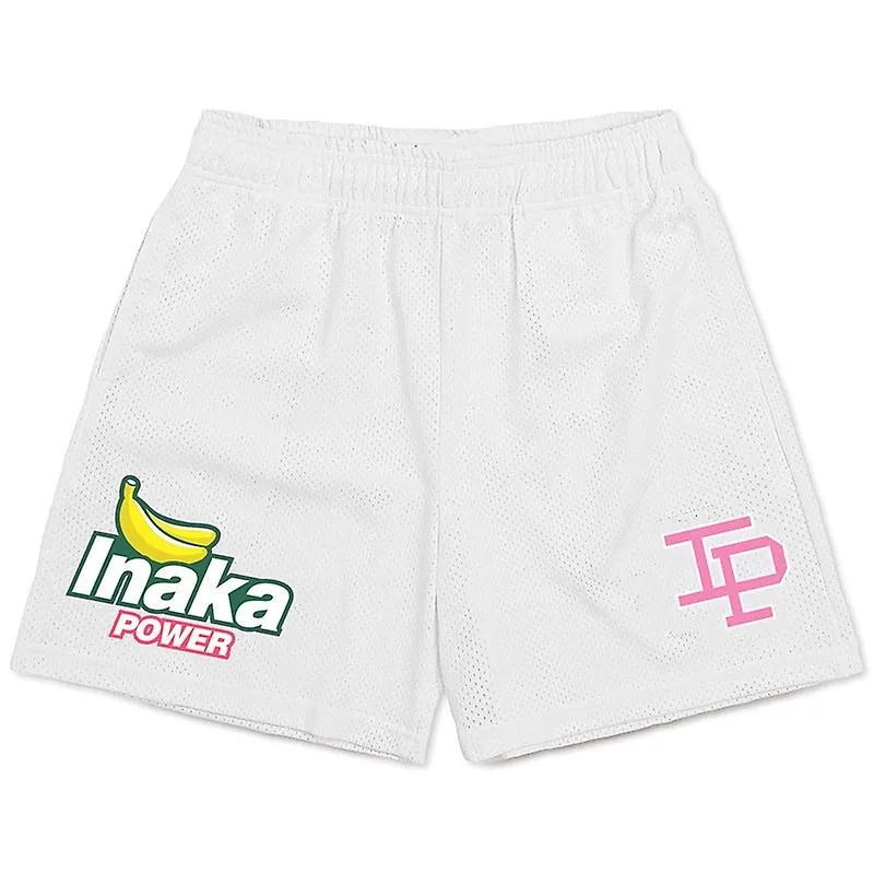 Nuevos Pantalones Cortos Inaka Hombres Mujeres Classic Gym Workout Mesh Basketball Shorts Una Capa Inaka Power Shorts F