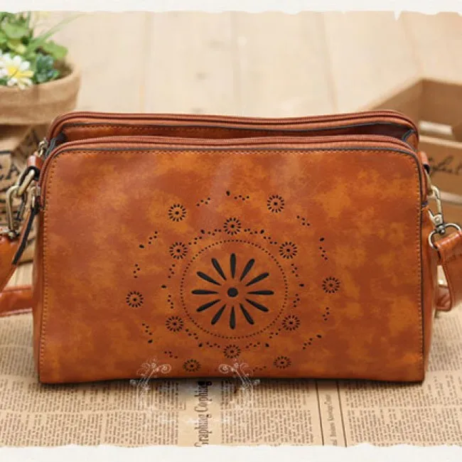 Original Fresh Hellow Out Flower Retro Shoulder Bag
