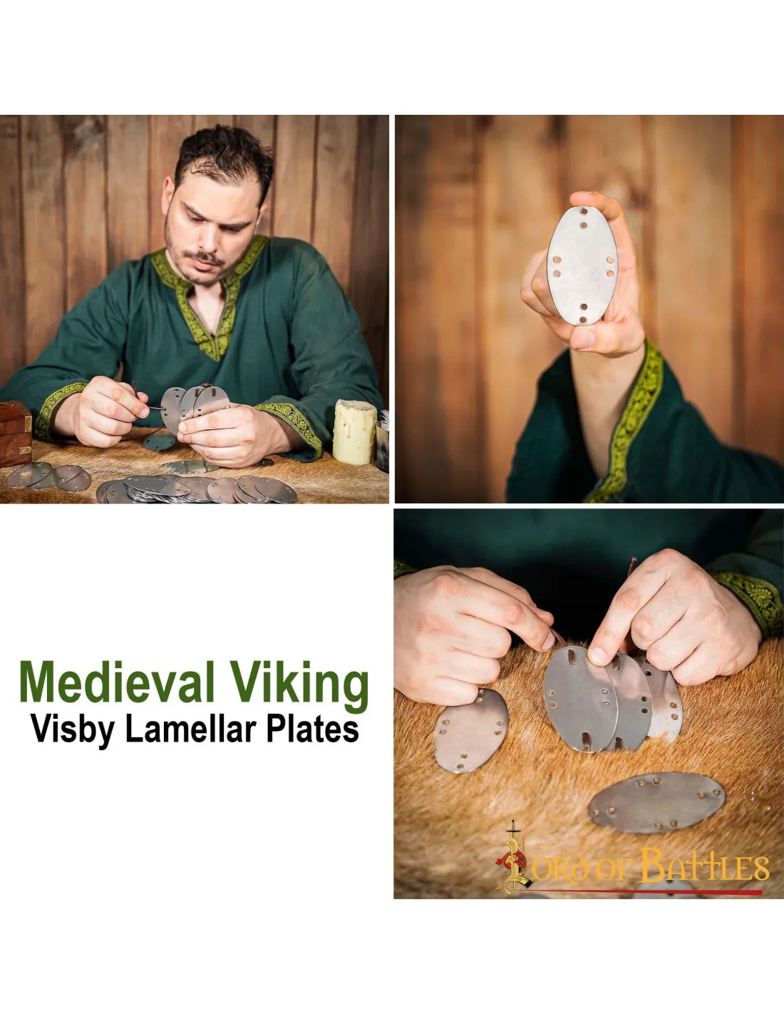 Pack 100 piezas metálicas armadura vikinga Visby
