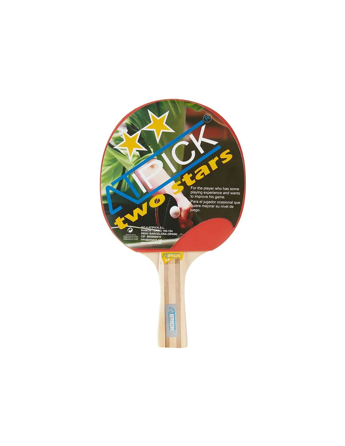 PALA PINGPONG ATIPICK INICIACION 2**, GOMA LISA 1.5 MM