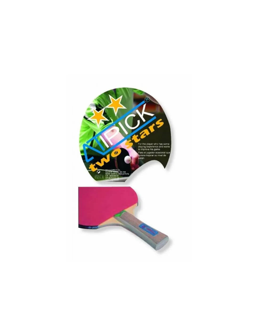 PALA PINGPONG ATIPICK INICIACION 2**, GOMA LISA 1.5 MM