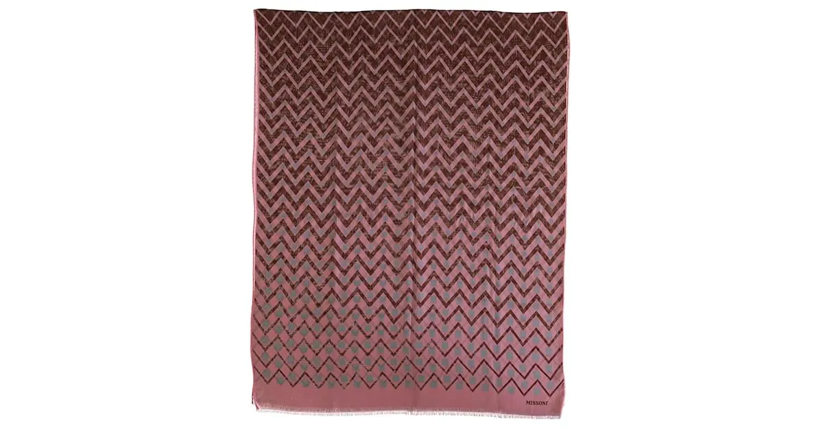 Patrón de Chevron rosa marrón Missoni Pañuelo Impresión de pitón 