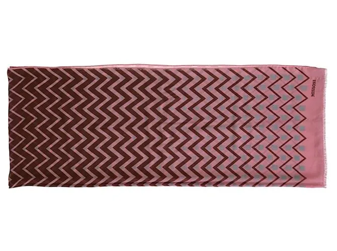Patrón de Chevron rosa marrón Missoni Pañuelo Impresión de pitón 