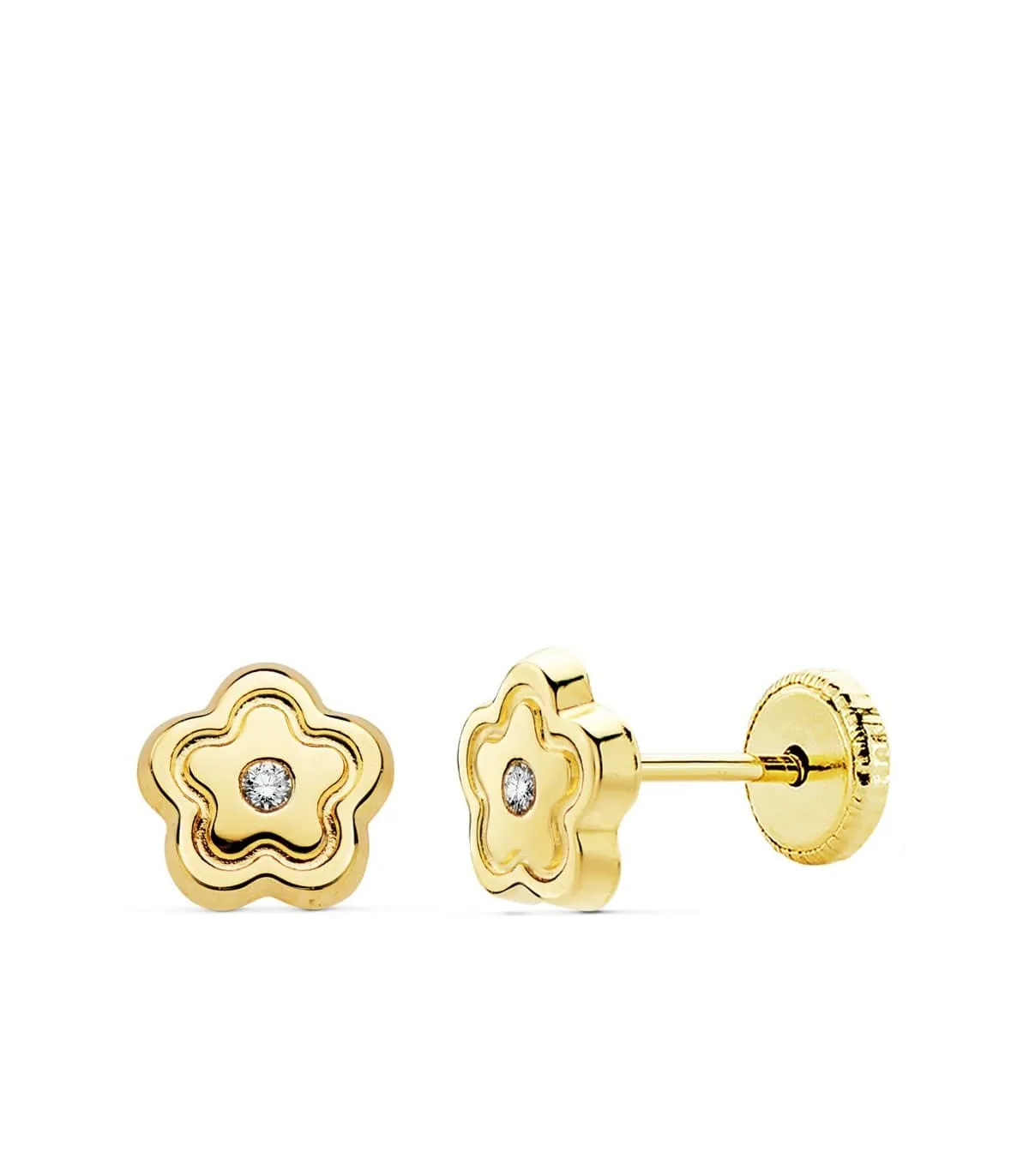 Pendientes niña Siri Flor Niña Oro 18 K 6 MM
