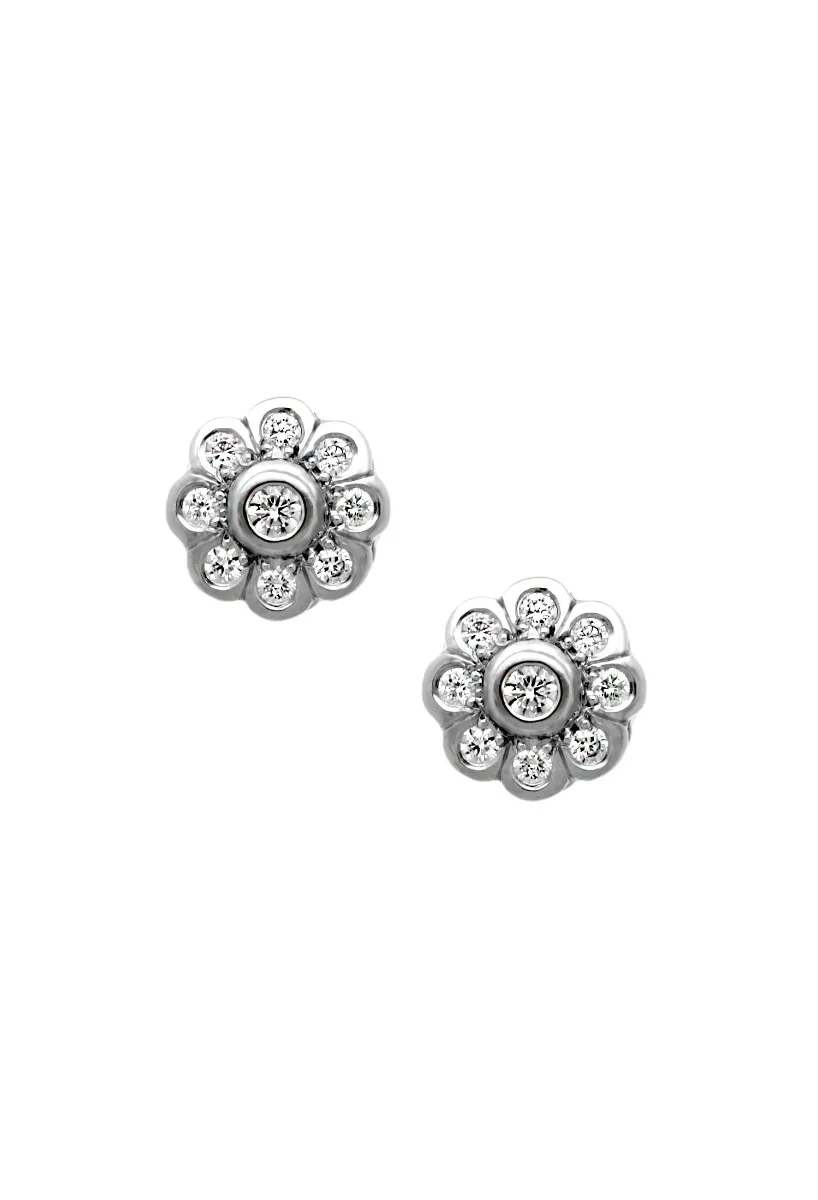 Pendientes oro blanco de 18 ktes con brillantes 231_W818E