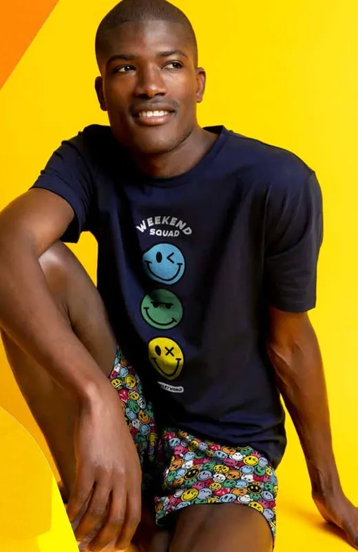 Pijama Smiley World mod. Weekend en azul