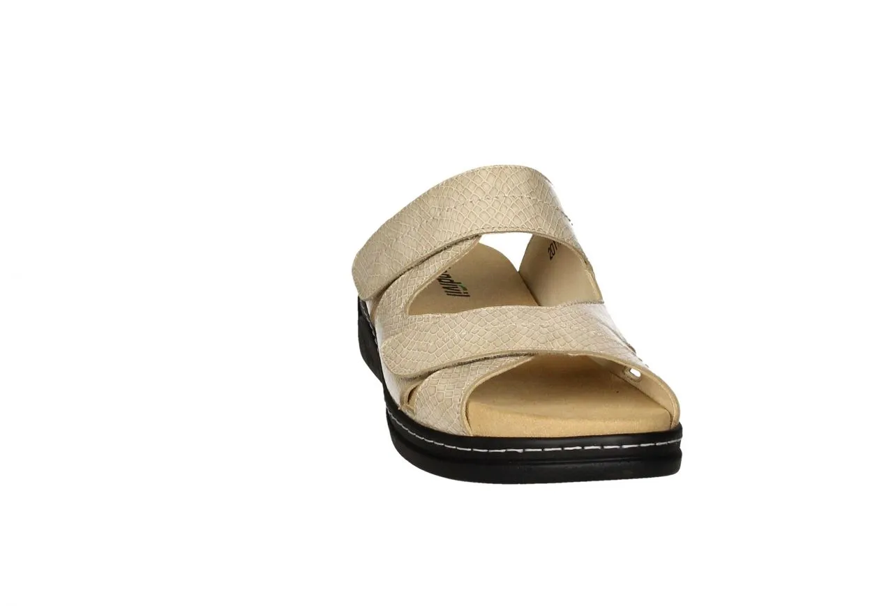 Pinky Charol Taupe Grabado Dos Velcros