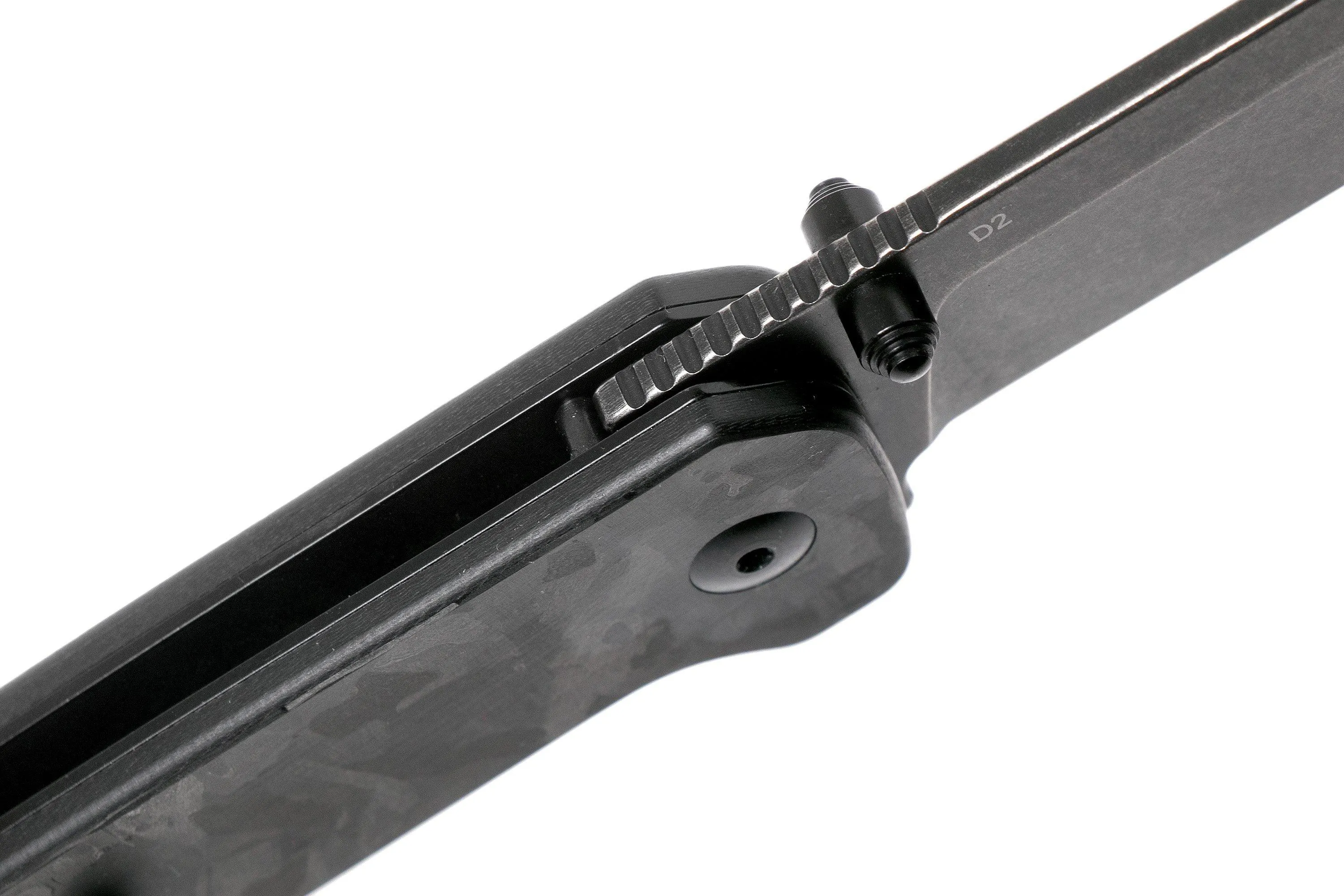 QSP KNIFE PENGUIN QS130U SHREDDED CARBON FIBRE G10, BLACKWASHED, NAVAJA