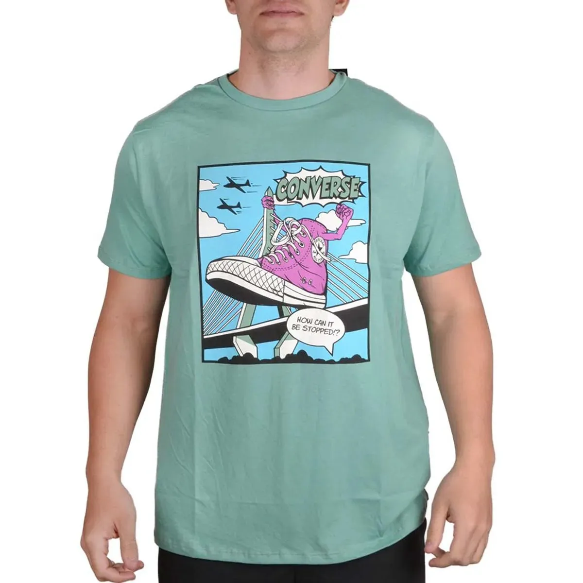 Remera Converse Comic Shoe Verde Agua