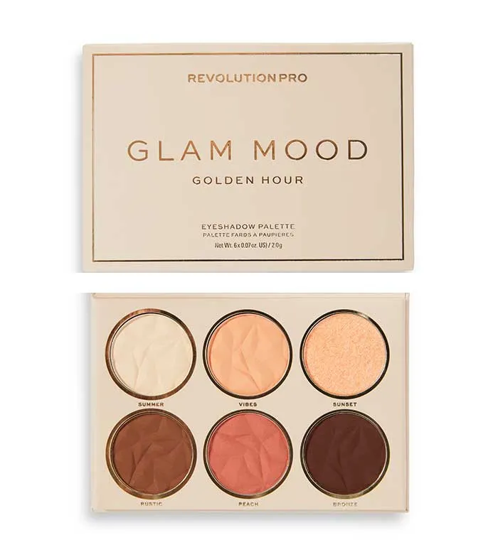 REVOLUTION PRO  *GLAM MOOD*  PALETA DE SOMBRAS DE OJOS  GOLDEN HOUR