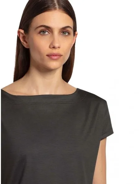 REWOOLUTION Camiseta Ava Merino 140 Mujer Dark Green