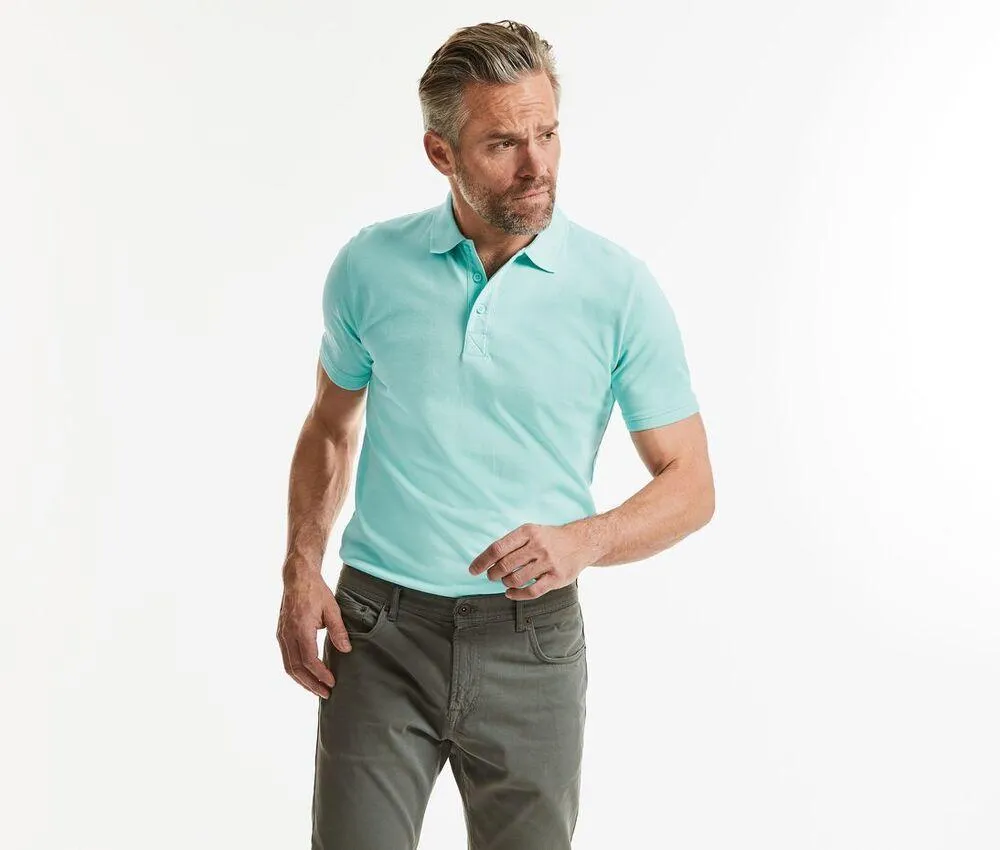 RUSSELL RU508M  POLO ORGANIQUE HOMME  WHITE