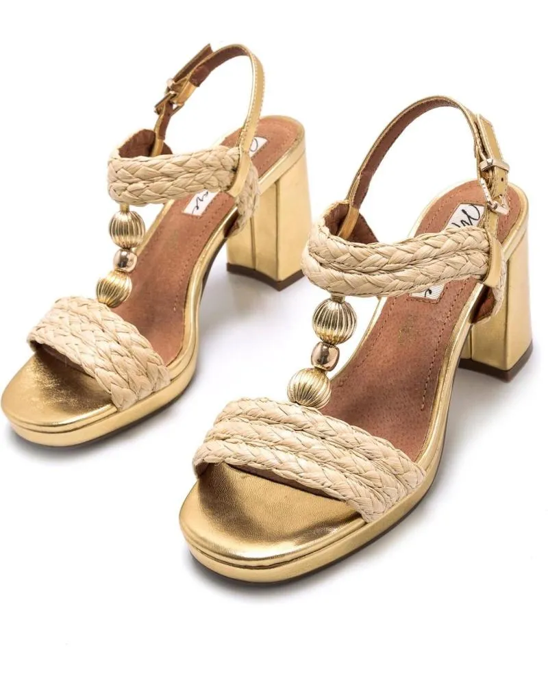 SANDALIAS DE MUJER MARIA MARE 68398 C54485  RAFFIA BRAID NATURALBILLION ORO