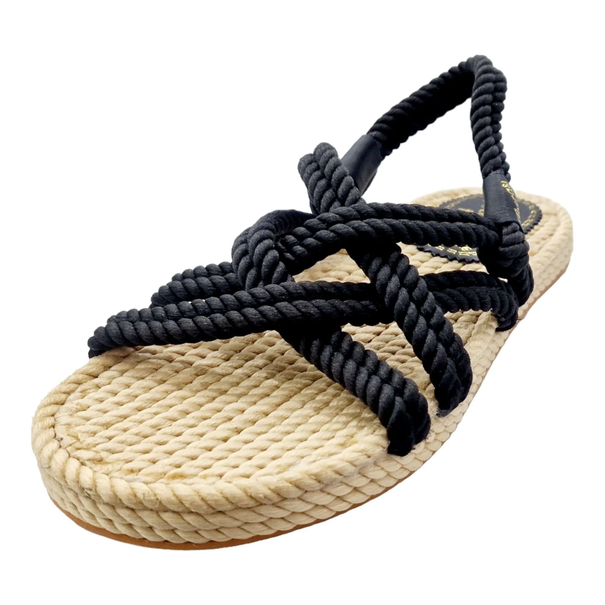 SANDALIAS HOMBRE CUERDAS CRUZADAS CON TALONERA NEGRO