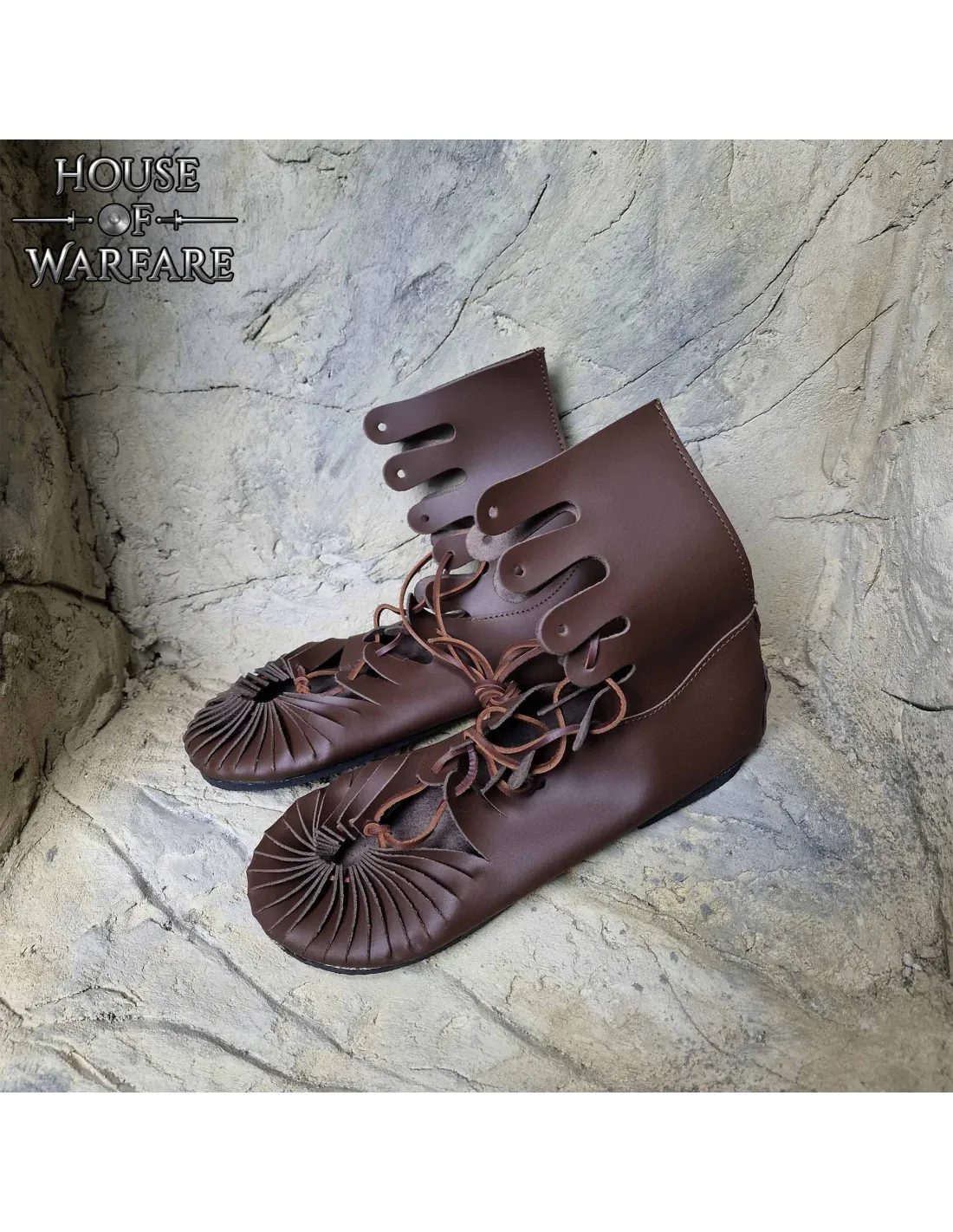 SANDALIAS MEDIEVALES HISPANOROMANAS DE PIEL, MARRóN